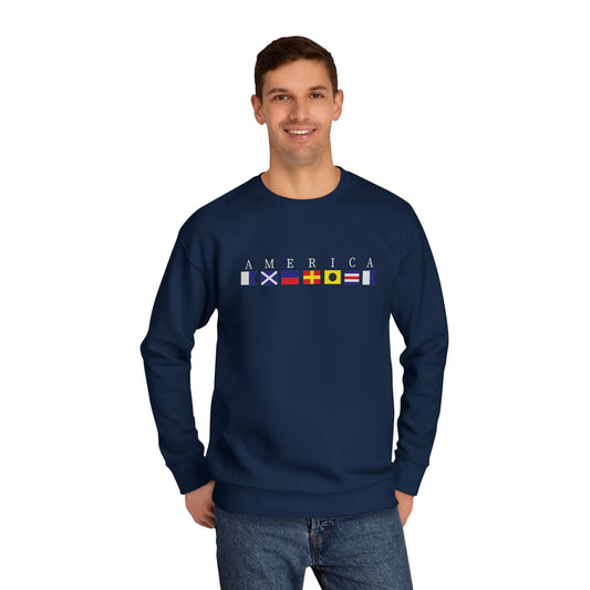 Nautical America Signal Flag Sweatshirt - White Letters