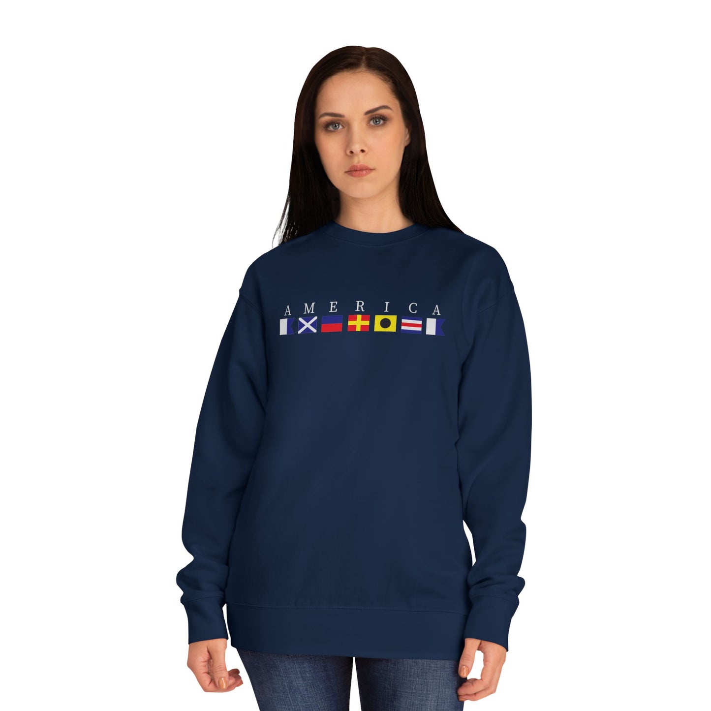 Nautical America Signal Flag Sweatshirt - White Letters