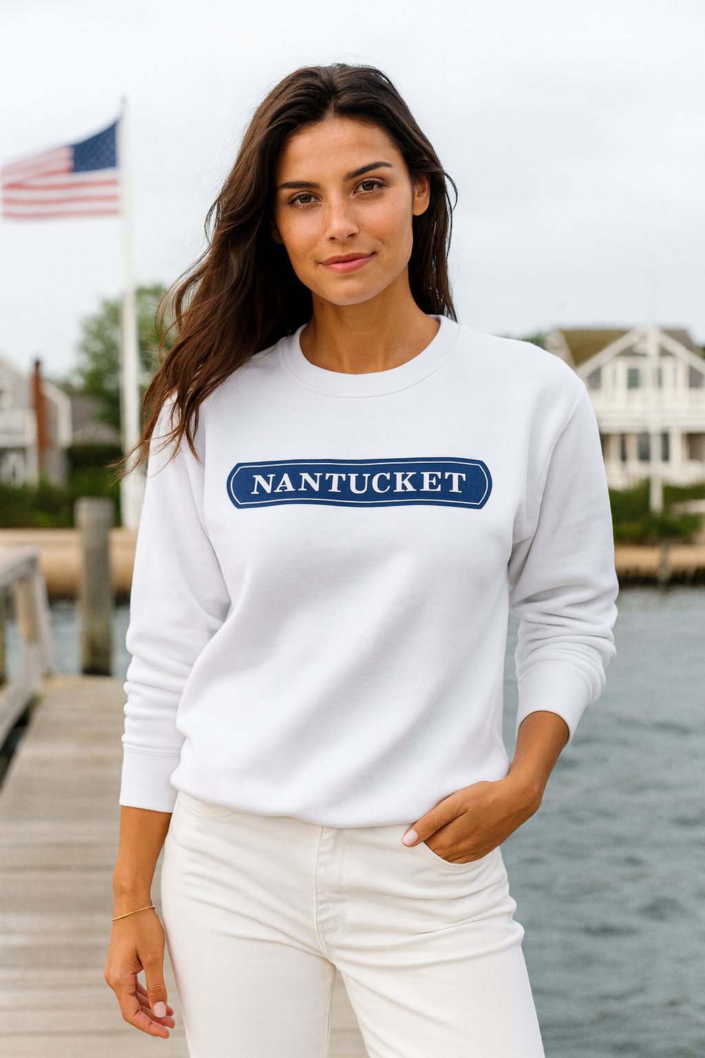 Nantucket Navy Quarterboard Sweatshirt Unisex