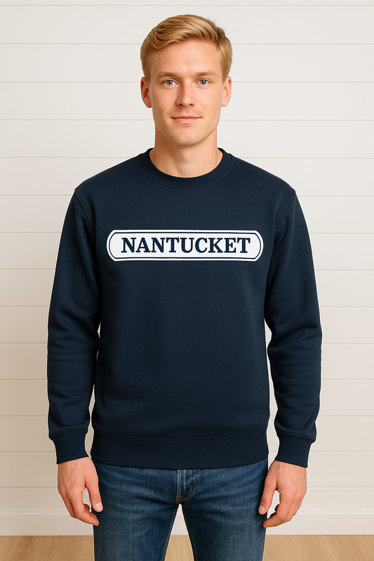 Nantucket White Quarterboard Crewneck Sweatshirt